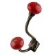 Solid Red Ceramic Antique Iron Hooks
